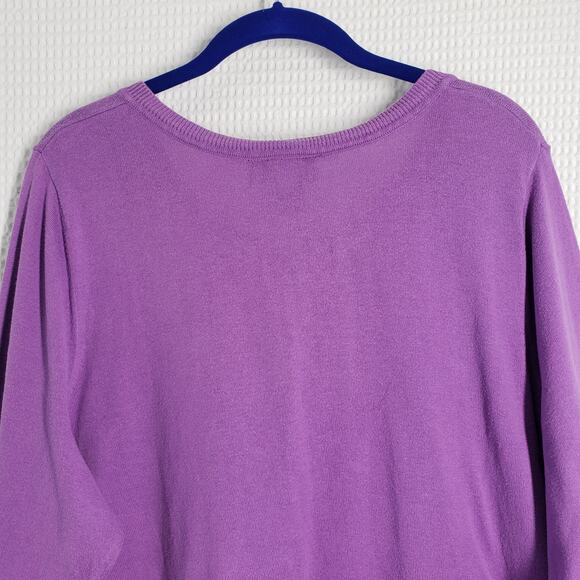 Lane Bryant Cardigan Sweater Womens 18/20 Pastel Purple 3/4 Sleeve Button-Up - Picture 12 of 16